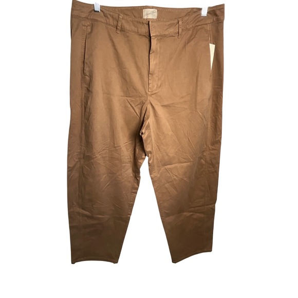 Universal Thread Women's Brown Cropped Pants Size 17W High Rise Casual - Picture 1 of 8